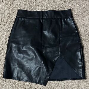 Black Faux Leather Skirt